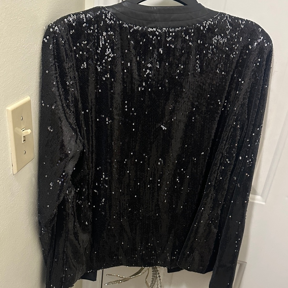 Ming Wang Black Sequin Blazer - image 6